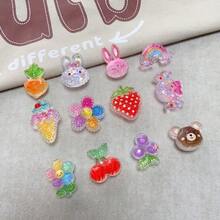 24pcs Rainbow, Sunflower Detachable DIY Shoe Charms, Cute Resin Glitter Ice Cream Shoe Decorations, Removable Shoe Clips - Perfect Christmas And Birthday Gift - Multicolor - View 6