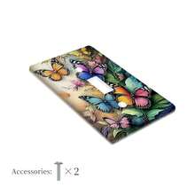 1pc Colorful Butterfly & Floral Printed Decorative Switch Panel Cover, Suitable For Bedroom, Bathroom, Living Room Home Wall Decor - A - View 6