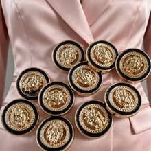 20pcs Zinc Alloy Lion Head Pattern Metal Buttons, Suitable For Sewing On Fashion Women's Coats, Durable, 5 Size Options - Rose Gold - View 5