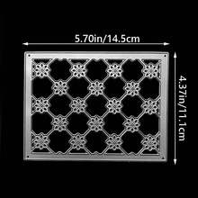 网格背景矩形框架金属模切，花园格子面板切割模具，DIY剪贴簿卡片装饰压花纸模具，适用于相册卡片制作和剪贴簿 - 銀白色 - 查看 10