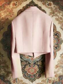 Blazer ajustado para mujer, diseño elegante de cintura alta, color blanco primaveral - Rosa - Ver 2
