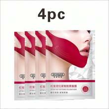 12pcs Red V-Shaped Face Lifting Mask Set, With Lifting & Firming Effect; Hydrogel Mask With Ear Hooks Can Be Used As Lifting Bandage - Multicolor - View 17
