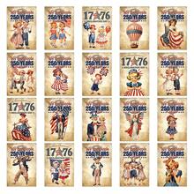 20张复古独立日明信片,1950年代风格爱国复古1776-2026美国建国250周年纪念卡,“我们人民”主题明信片,适用于手账、剪贴簿和家居装饰,4*6英寸 - 查看 7
