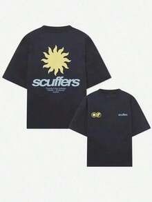 Camiseta con Gráfico del Logo del Sol, Camiseta de Algodón de 220g con Cuello Redondo y Estampado a Doble Cara para Verano, Adecuada como regalo. playera de mujer. blusas>elegantes. boho chic,Top de mujer suave, transpirable y cómodo, ideal para primavera, verano y otoño, perfecto para vacaciones, viajes y uso diario. Adecuado como regalo. playera de mujer. blusas>elegantes. boho chic,Top de mujer suave, transpirable y cómodo, ideal para primavera, verano y otoño, perfecto para vacaciones, viajes y uso diario. - Negro - Ver 1