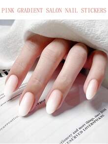 20pcs Ombre Pink Nail Stickers, Full Coverage Shiny Nail Art Stickers - Women Self-Adhesive Nail Stickers - Easy To Use And Long-Lasting Nail Stickers, DIY Nail Decoration, Suitable For Holiday, Party, Carnival, Stage, Music Festival Decoration - Baby Pink - View 4