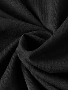 Camiseta manga corta cuello redondo 100% algodón, estampado trendy, tejido ligero y ventilado, estilo moda casual, apta para vida diaria, salidas informales y citas en primavera, verano y otoño - Negro - Ver 3