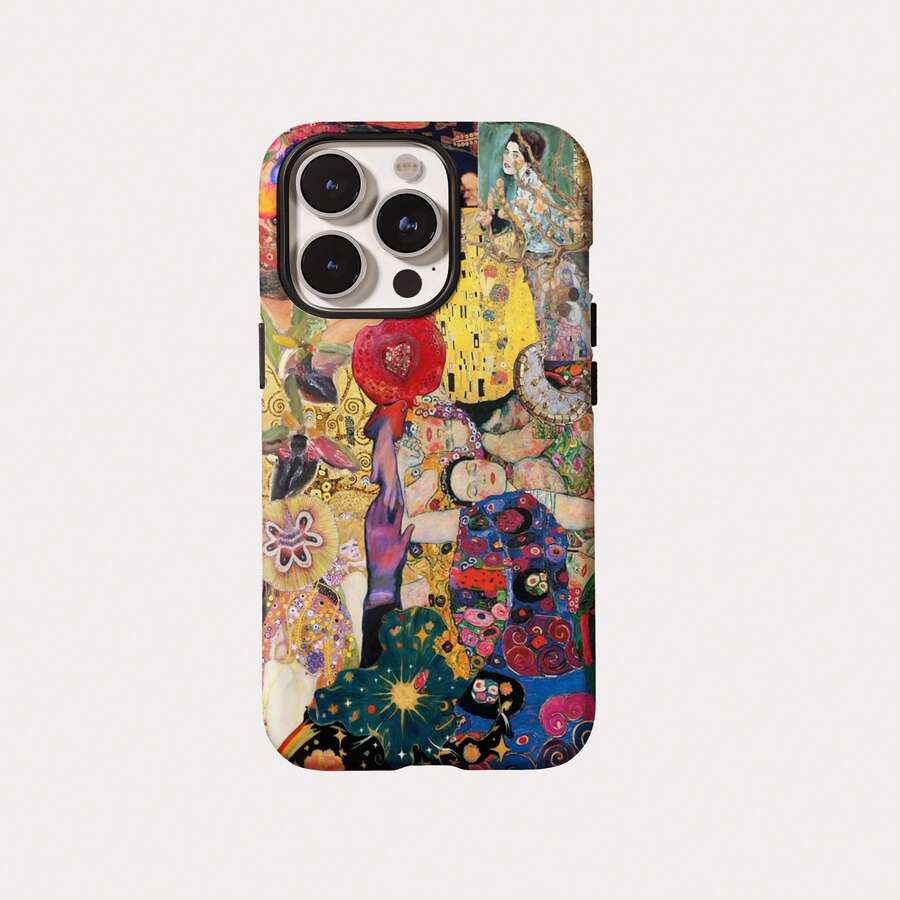 Gustav Klimt 藝術拼貼手機殼復古繪畫風格適用於 iPhone 17 16 Pro Max 15 14 Plus 13 12 11 - 彩色 - 查看 1