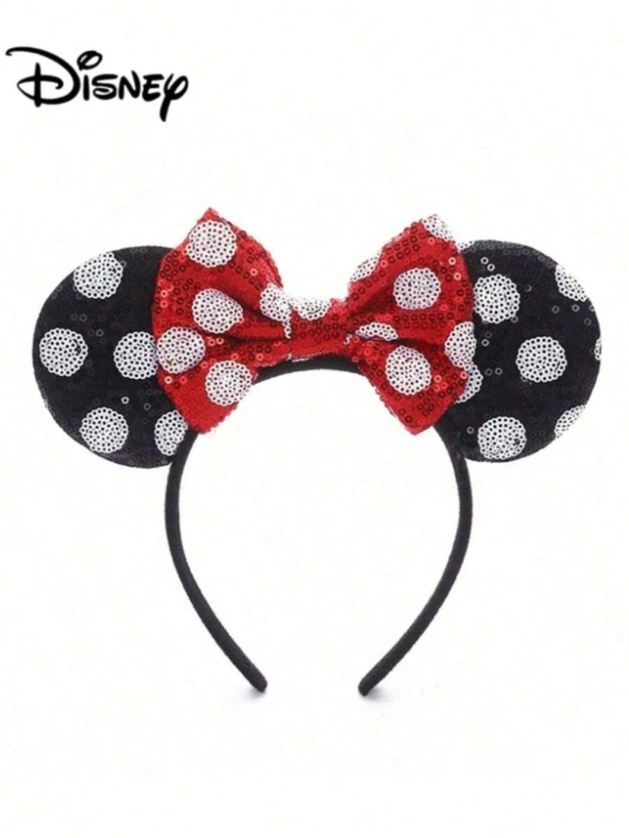 Băng đô cài tóc hình nơ Mickey & Minnie của Disney, phụ kiện tóc dự tiệc/công viên giải trí/ngày lễ. - Xem 1