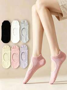 3/6 Paar Damen atmungsaktive Mesh Yoga Grip Socken Pilates Knöchelsocken Sport Bootssocken, Herbst. Pilates Socken - Verschiedenfarbig - Übersicht 6