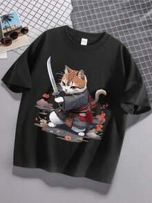 Men's Christmas T-Shirt With Folk Art Print For Lovers. - 黑色 - 查看 8