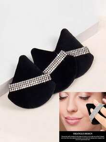 5/3/1pcs Black Triangle Makeup Sponge Set, Soft Velvet Texture, Suitable For Makeup, Home Decor, Vanity, Travel, Bedroom, Ideal Makeup Accessory. Set Includes Powder Puff, Makeup Sponge, Makeup Sponge, Makeup Sponge. Affordable Price, Great For Christmas Gift, Stocking Stuffer, Giveaway, Travel, Daily Use - Multicolor - View 4