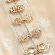 2Pcs/4Pcs Set Elegant High-End Buttons, Fur Coat Decorative Buttons With Rhinestone Decoration, Suitable For Capes, Jackets, Coats, Trench Coats And Shawls, Invisible Sewing Hole Design, Traditional Cheongsam Buttons - Multicolor - View 3