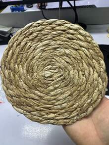 6/4/2/1 Peça Jogo Americano Redondo Feito à Mão em Vime, Jogo Americano Artesanal 100% Natural Tecido, Jogo Americano Estilo Rústico Tecido, Resistente ao Calor, Pode Ser Usado como Suporte para Panelas, Apoio para Tigelas, Porta-copos, Apoio para Bule de Chá, Feito de Cerâmica Trançada, Resistente ao Calor e Fácil de Limpar, Adequado para Outono, Halloween, Jantar de Ação de Graças, Também Aplicável para Casamentos, Decoração Doméstica, Varanda e Mesa - Marrom Claro - Visão 14