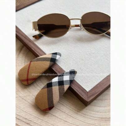 New Korean Niche British Style Patterned Hair Clip, High-End Sweet And Versatile Hair Clip For Bangs, Side Clip Hair Accessory