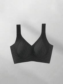 2pcs/Set Women's Wireless Full Coverage Push-Up Bra, Minimizing Large Bust, Side-Smoothing, Anti-Sagging, Adjustable - Multicolor - View 5