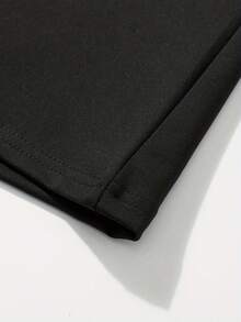 Camiseta Casual de Manga Corta y Cuello Redondo para Hombre con Tela Elástica - Negro - Ver 5