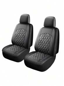 Universal Car Seat Covers, PU Leather Diamond Quilted Seat Cover Set, 2 Front/5 Seats, Non-Slip Backing, Suitable For Sedans, SUVs, Trucks, Easy Installation - A - View 11
