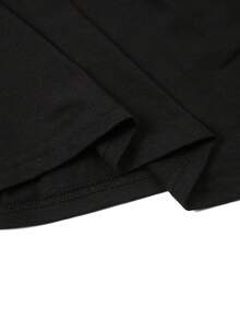 Camiseta de moda estampada para hombre - Camiseta clásica casual de verano de cuello redondo y manga corta, poliéster, cómoda y transpirable, diseño de patrón de letras de moda, ropa de hombre versátil y de , regalo sorpresa para vacaciones - Negro - Ver 4