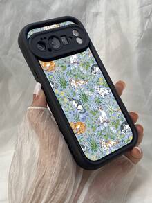 NR147 猫好き必見,対応するPixel 10 9 8 Pro 9A 8A ケース、対応するiPhone17 16 15 14 13 12 11 Pro Max 7 8 16 15 14 Plus 16e 17e 17 Air ケース、フルカメラ保護ソフト TPU ケース、キャンディカラーエンジェルアイラダーマットシリコン肌に優しいタッチフォンケースカバー（女性＆女の子向け） - ブラック - チェックする 7
