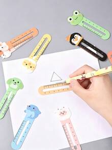 Bộ 50 chiếc thước kẻ và đánh dấu trang hình động vật dễ thương, thước kẻ và đánh dấu trang hình động vật hoạt hình, thước kẻ và đánh dấu trang 2 trong 1 hình động vật, thước mini 5cm, đánh dấu trang phần thưởng trong lớp học, đồ dùng văn phòng phẩm trường học, nhật ký, phụ kiện đọc sách, học tập, dành cho người yêu sách. - Bộ thước kẻ và thẻ đánh dấu trang hình động vật - Xem 1