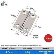 Premium Stainless Steel Hinge 1.5/2/3/4 inch 5/10/20pcs, Rustproof Flat Hinge for Door Cabinet Furniture Wooden Box - 1,5 pulgadas, 16 piezas - Ver 1