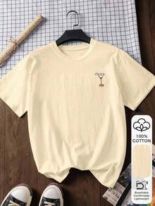 Camiseta de manga corta para mujer, estilo casual, 100% algodón, estampado de amanecer, tela suave, ropa de algodón, camiseta para exteriores, estampado, camiseta de verano, camiseta de mujer, top, ropa de verano, ropa de vacaciones, estilo de viaje, estilo de playa, ropa de vacaciones sencilla 100% algodón. - Albaricoque 2 - Ver 3