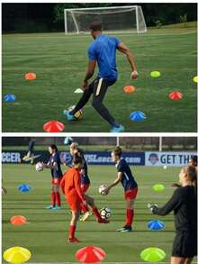 10pcs/Set Soccer Cone Markers, 5 Colors Agility Training Cones, Suitable For Football, Basketball, Sports Field Marking, Indoor And Outdoor Training - Random Style - Multicolor - View 7