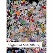 3D Mixed Color Nail Art Decorations, Various Shapes Including Hearts, Flowers, Bows, Made Of Resin Material, Flat Bottom, Rhinestone Decor, Suitable For Nail Art DIY, Crafts, Jewelry Making, Nail Art Decoration Nails - Multicolor - View 5
