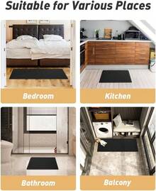 Waffle Bath Mat, Absorbent Non Slip Bathroom Rug With Tassels, Rubber Backed Floor Mat, Machine Washable Decorative Mat For Bathroom, 17" X 24", Brown - Black - 查看 7