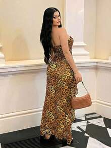 Women Midi Dresses - Brown - View 2