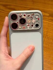 Miếng dán trang trí hình bánh kem tự làm, phim bảo vệ ống kính, tương thích với Apple 17 Pro Max/17 Pro, phim bảo vệ ống kính, tương thích với ốp lưng trong suốt toàn diện cho Apple 17 Pro, kèm kính cường lực kim loại bảo vệ màn hình camera sau. - Hình dán bánh tự làm + miếng dán bảo vệ ống kính - Xem 5
