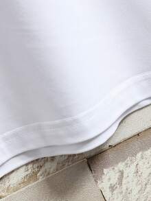 Camiseta de manga corta para hombre,  con cuello redondo, estilo casual, versátil, con logotipo estampado, moda americana primavera/verano 2026 - Blanco - Ver 6