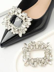 1 pieza Hebilla de zapato, decoración de cristal de cristal de Rhinestone para tacones altos, sandalias, accesorio de mocasín de metal - Multicolor - Ver 7