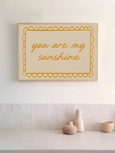 1 tấm tranh nghệ thuật cổ điển không khung "You Are My Sunshine" (Bạn là ánh nắng của tôi) màu vàng, câu nói truyền cảm hứng, thích hợp trang trí tường phòng khách, phòng ngủ, quà tặng tân gia cho bạn bè và gia đình.