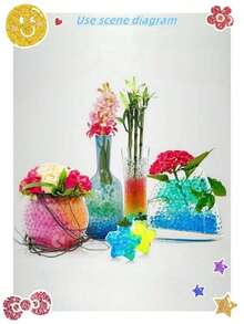 50.000 piezas Perlas de agua multicolor, perlas de agua, canicas de agua, para decoración de jarrones, decoración de bodas, decoración de Pascua, relleno de jarrones, decoración de velas flotantes, decoración central del hogar, adecuado para manualidades de bodas, cumpleaños, fiestas temáticas, San Valentín, Halloween, decoración central navideña - Pequeñas cuentas de espuma de colores variados - Ver 4