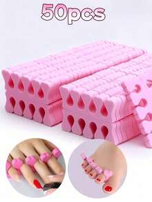 100 piezas/50 piezas/10 piezas Separadores de dedos de los pies de color rosa suave, adecuados para dedos de las manos y de los pies - sin dolor y sin adhesivo, aplicables para el cuidado del salón de manicura, herramientas de cuidado de los pies, bricolaje en el hogar, accesorios de arte de uñas. Separadores de dedos de los pies, soporte para práctica de uñas, herramientas de salón de uñas, separadores de espuma para los dedos de los pies, regalo para amigos, regalo para damas, esencial para viajes de verano. - Multicolor - Ver 13