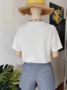 Bohemian Style, Bohemian Style, Women's T-Shirt, Short-Sleeved Graphic Tee, Casual Street Style, Cute Summer Top, Casual Summer Style, Casual Summer Style - 白色 5 - 查看 2