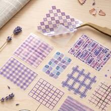 20 PIEZAS Pegatinas transparentes con cuadrícula para scrapbook de PET, suministros para scrapbooking, planificador, decoración de diario desordenado, collage, pegatinas, suministros para scrapbooking - Pegatinas - Ver 9