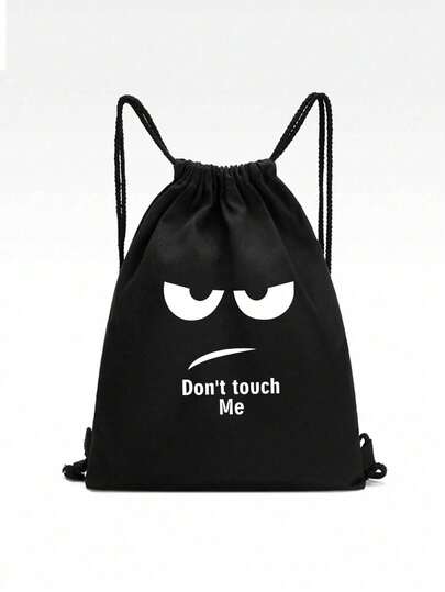 New Canvas Bag, Shoulder Strap, Drawstring, Duffel Bag, Shopping Bag, Student Backpack, Cartoon Print