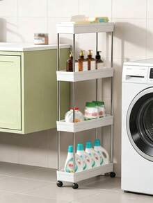 1-Piece Set Slim Storage Cart 4 Tier,Bathroom Organizer Rolling Utility,Mobile Shelving Unit Slide Out For Office, Kitchen, Laundry Room & Narrow Places - Multicolor - View 4
