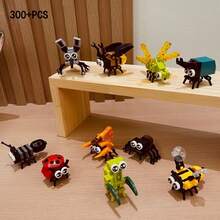 10 Pcs Insect Building Blocks Model, 300+ PCS, Insect Figurine Gift, Bee, Mantis, Dragonfly, Spider, Etc., Multi-Style Building Block Decor, ABS Material, Gift For Boys And Girls - Multicolor - View 4