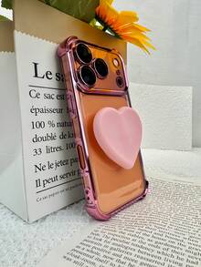 1 chiếc ốp lưng điện thoại hình trái tim dễ thương, đệm khí chống sốc sang trọng, phù hợp với ốp lưng sạc không dây, tương thích với Apple 6/7/8/X/XS/XR/11/12/13/14/15/16/16E/17/17PM, Galaxy S22/23/24/25/S24 FE/S25 EDGE, A04/05/06/A14/A15/A16/A24/A25/A34, Note 7/8/9/10/11/12/13, 9/10/12/13C - Hồng - Xem 1
