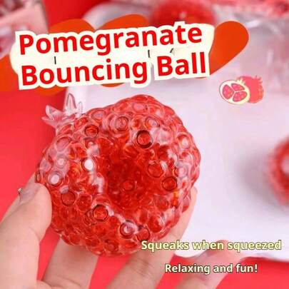 1pc Pomegranate Squishy Toy - Soft Fruit Squeeze Toy - Stress Relief Toy - Squeezy Toy - Soft Toy - Squishy Toy - Fidget Toy - Stitch Toys - Travel Toys - Birthday Gift - Halloween Gift - Christmas Gift - Gift - Toys - Games