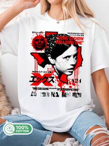 X A24 Skräckfilms-T-shirt, Ti West Kultklassiker Unisex Bomulls-T-shirt, Retro Skräck Streetwear Topp - Vitt - Visa 6