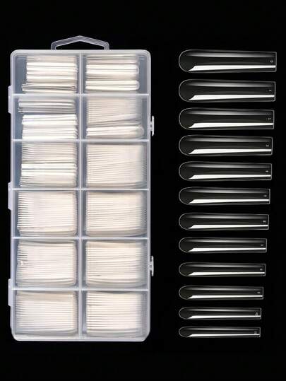 240 móng giả gel lì siêu dài hình vũ công ba lê, dụng cụ làm móng nghệ thuật phủ kín toàn bộ móng.