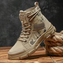 STARNOVO Men's Camouflage Patchwork Hiking Boots, Suitable For Outdoor Camping, Hiking, Mountaineering And Combat Scenarios - Khaki - View 4
