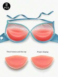 2 miếng/4 miếng độn ngực silicon, miếng đệm ngực nhỏ giúp nâng ngực, miếng lót bikini chống thấm nước. - Nhiều màu - Xem 3