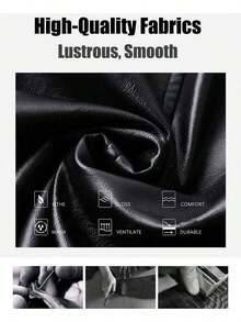 Men's Faux Leather Jacket, Valentine's Day Gift, Men's Bomber Jacket, Motorcycle Style, Retro Men's Leather Jacket, Suitable For Motorcycle Riding, Outdoor Activities, Suitable For Boyfriend, Husband, Professional Leather Jacket Design, Essential Men's Leather Jacket, Valentine's Day Gift, All-Season - 黑色 - 查看 4