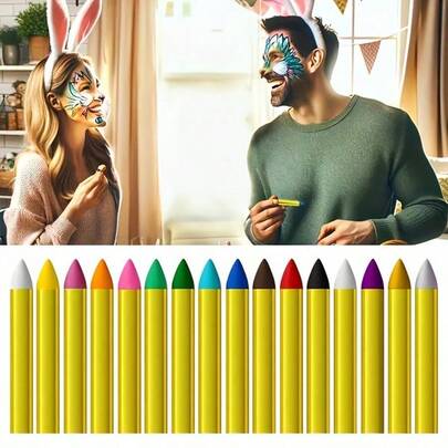 16 Colors Washable Face Painting Crayons, Easy To Apply Face Painting Sticks Suitable For Party And Holiday Makeup