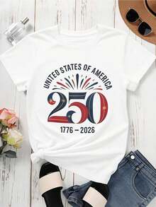 Camiseta de Celebración del 250º Aniversario del Día de la Independencia de los Estados Unidos de América 1776-2026 - Negro - Ver 9